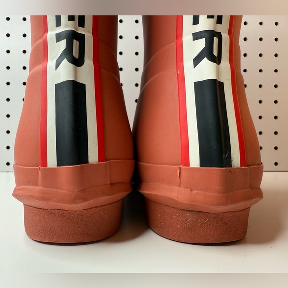 Hunter Original Short Tri Colour Logo Backstrap Boots US 9 EU 40/41 Red Flurry - Picture 17 of 17